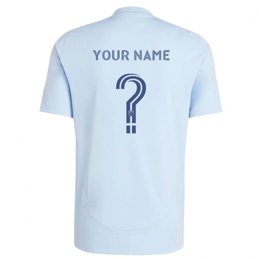 Danxen Bambino Maglia Il Tuo Nome #0 Azzurro Chiaro Grigio Chiaro Kit Gara Home 2026/27 Maglietta