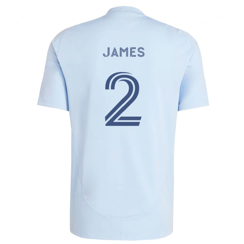 Danxen Bambino Maglia Ian James #2 Azzurro Chiaro Grigio Chiaro Kit Gara Home 2026/27 Maglietta