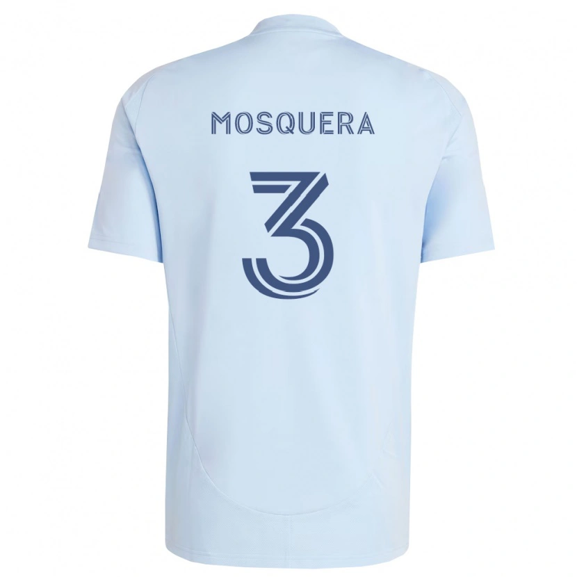 Danxen Bambino Maglia Moisés Mosquera #3 Azzurro Chiaro Grigio Chiaro Kit Gara Home 2026/27 Maglietta