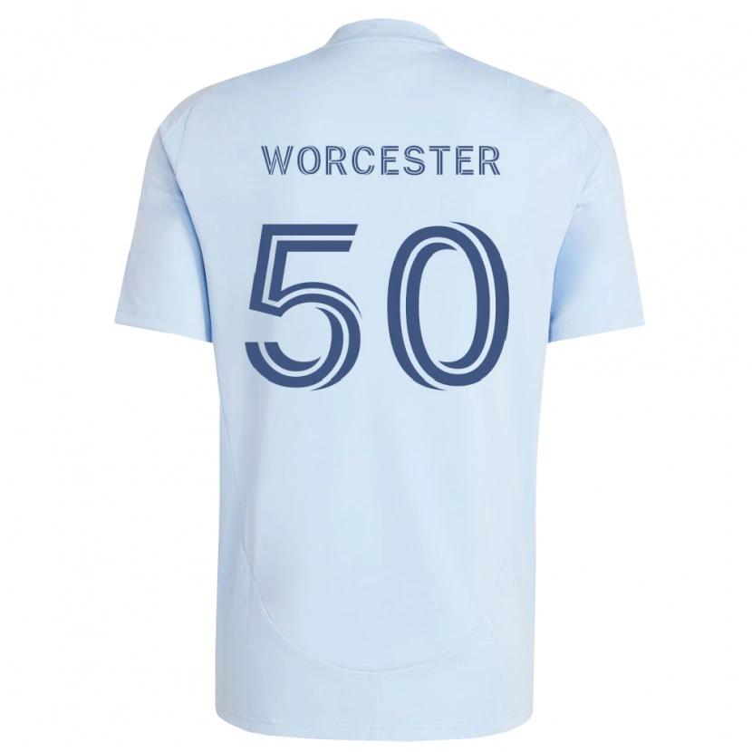Danxen Bambino Maglia Sam Worcester #50 Azzurro Chiaro Grigio Chiaro Kit Gara Home 2026/27 Maglietta