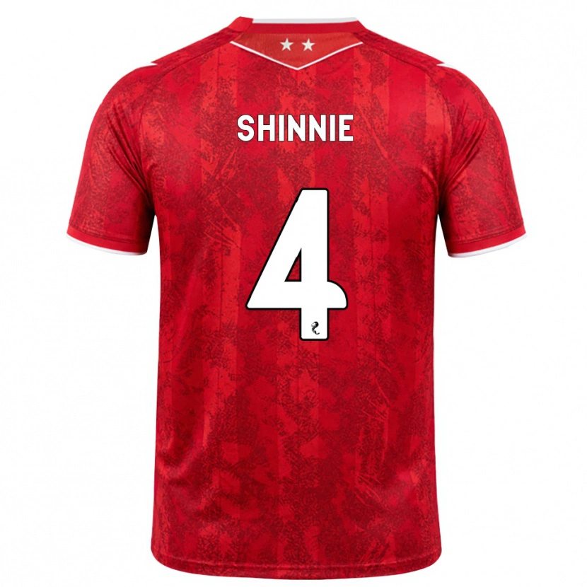 Danxen Bambino Maglia Graeme Shinnie #4 Bianco Rosso Kit Gara Home 2026/27 Maglietta