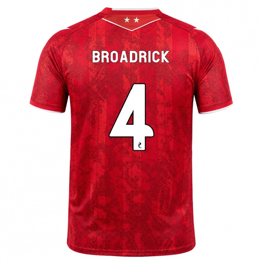 Danxen Bambino Maglia Jessica Broadrick #4 Bianco Rosso Kit Gara Home 2026/27 Maglietta