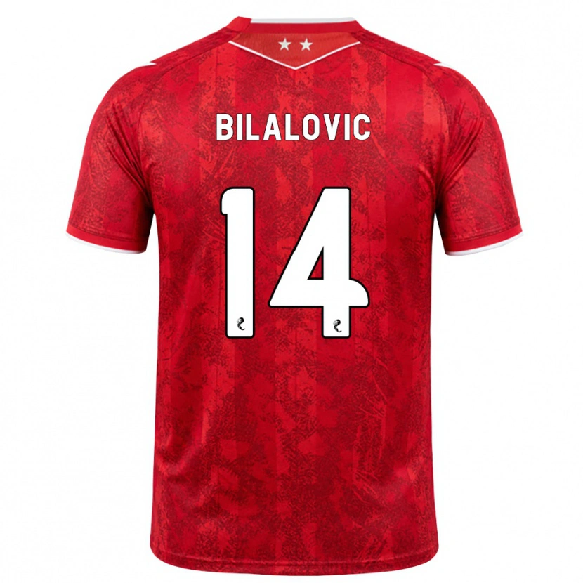 Danxen Bambino Maglia Kenan Bilalovic #14 Bianco Rosso Kit Gara Home 2026/27 Maglietta
