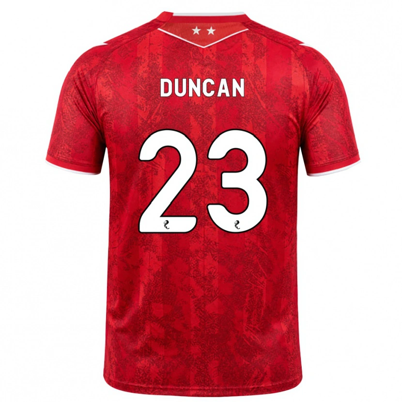 Danxen Bambino Maglia Ryan Duncan #23 Bianco Rosso Kit Gara Home 2026/27 Maglietta