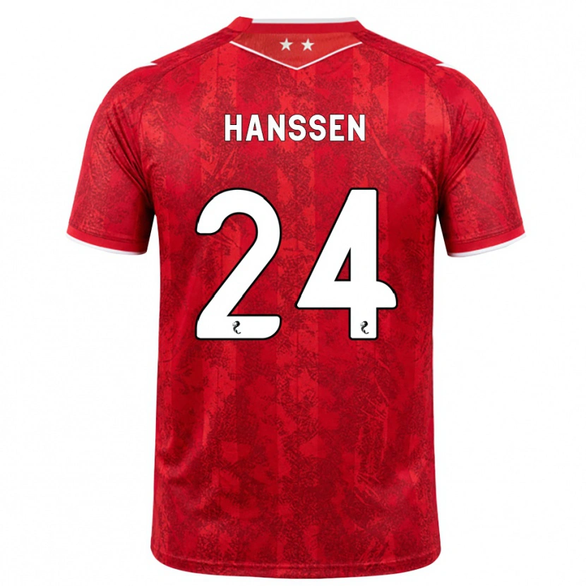 Danxen Bambino Maglia Nadine Hanssen #24 Bianco Rosso Kit Gara Home 2026/27 Maglietta