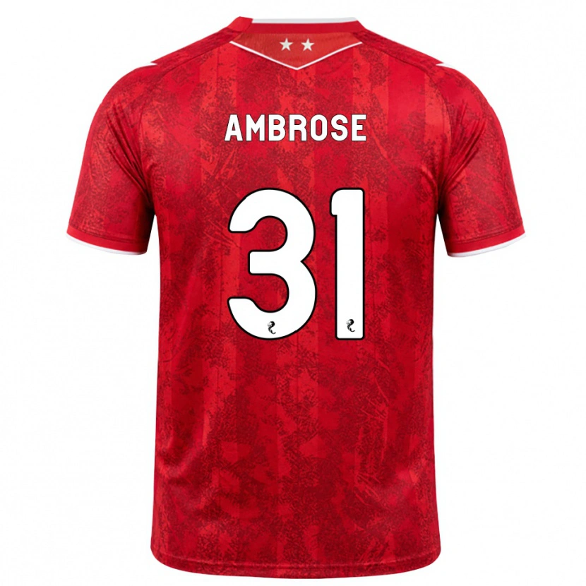 Danxen Bambino Maglia Peter Ambrose #31 Bianco Rosso Kit Gara Home 2026/27 Maglietta