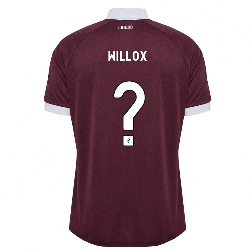 Danxen Bambino Maglia Harry Willox #0 Bianco Borgogna Kit Gara Home 2026/27 Maglietta