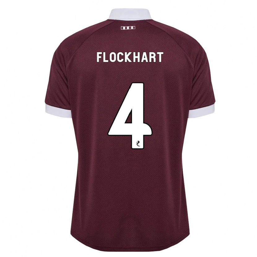 Danxen Bambino Maglia Robbie Flockhart #4 Bianco Borgogna Kit Gara Home 2026/27 Maglietta