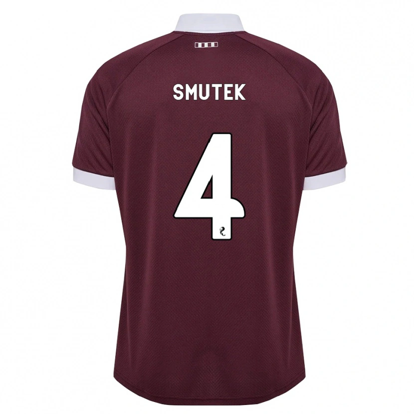 Danxen Bambino Maglia Kai Smutek #4 Bianco Borgogna Kit Gara Home 2026/27 Maglietta