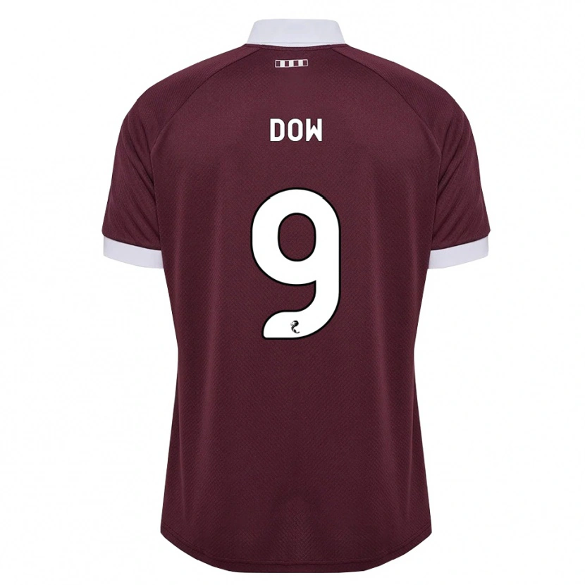 Danxen Bambino Maglia Connor Dow #9 Bianco Borgogna Kit Gara Home 2026/27 Maglietta