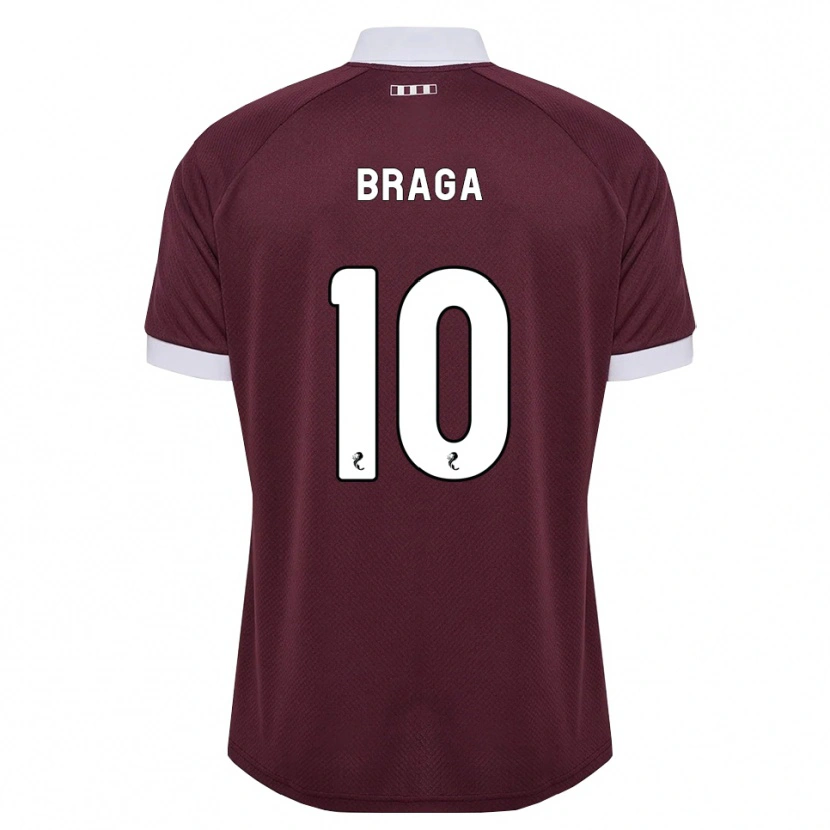 Danxen Bambino Maglia Cláudio Braga #10 Bianco Borgogna Kit Gara Home 2026/27 Maglietta