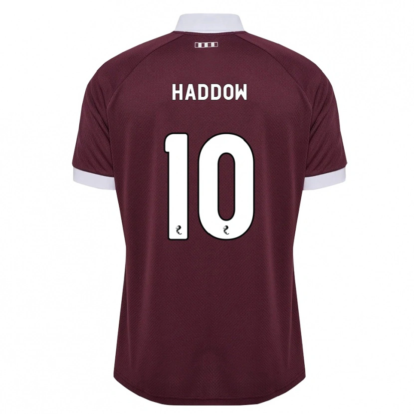 Danxen Bambino Maglia Aiden Haddow #10 Bianco Borgogna Kit Gara Home 2026/27 Maglietta