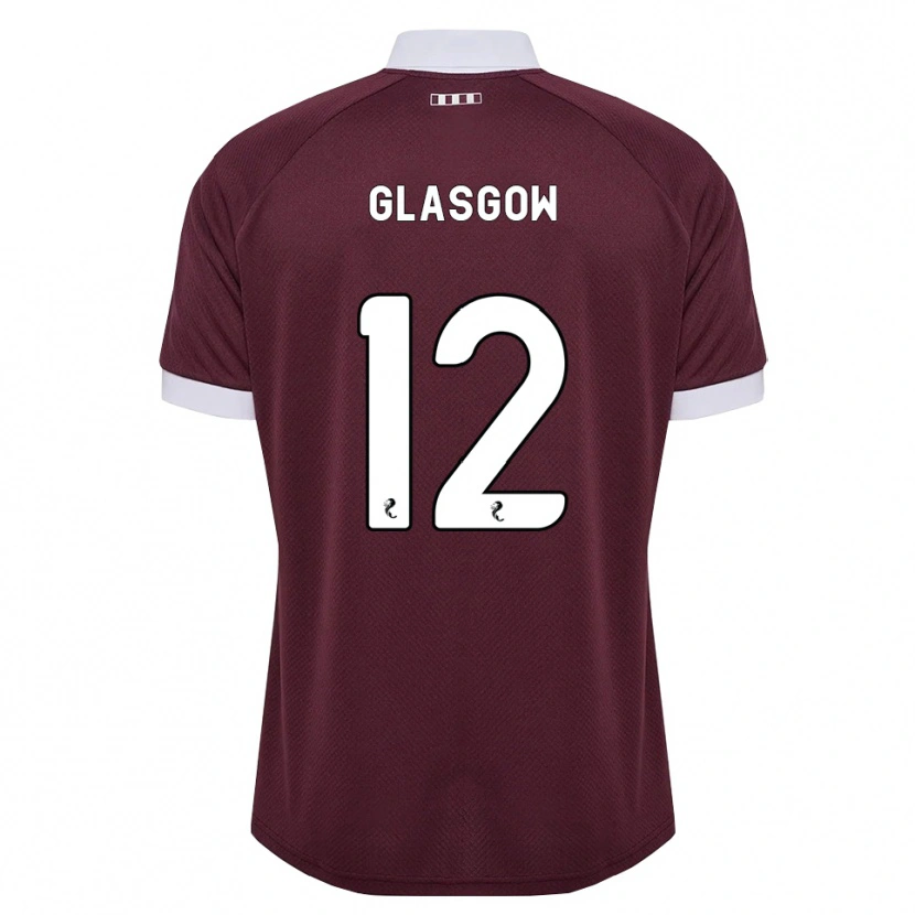 Danxen Bambino Maglia Euan Glasgow #12 Bianco Borgogna Kit Gara Home 2026/27 Maglietta