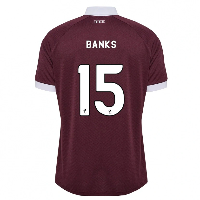 Danxen Bambino Maglia Euan Banks #15 Bianco Borgogna Kit Gara Home 2026/27 Maglietta