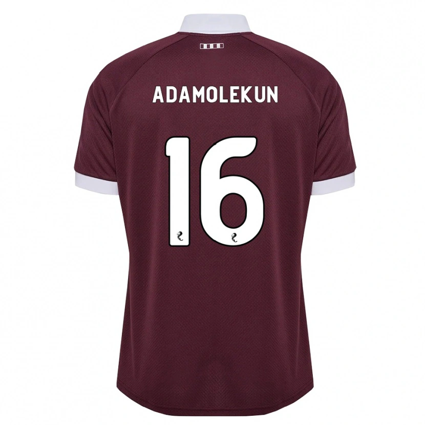 Danxen Bambino Maglia Olufolasade Adamolekun #16 Bianco Borgogna Kit Gara Home 2026/27 Maglietta