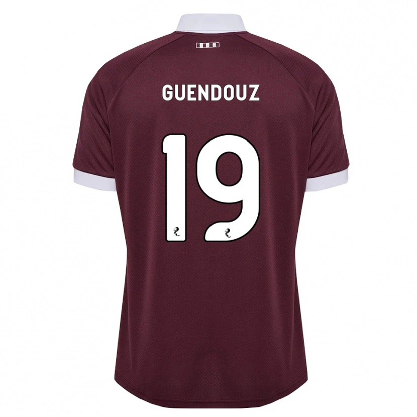 Danxen Bambino Maglia Sabri Guendouz #19 Bianco Borgogna Kit Gara Home 2026/27 Maglietta