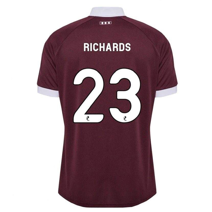 Danxen Bambino Maglia Jackie Richards #23 Bianco Borgogna Kit Gara Home 2026/27 Maglietta