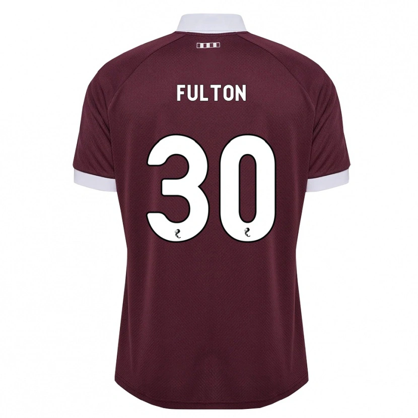 Danxen Bambino Maglia Ryan Fulton #30 Bianco Borgogna Kit Gara Home 2026/27 Maglietta