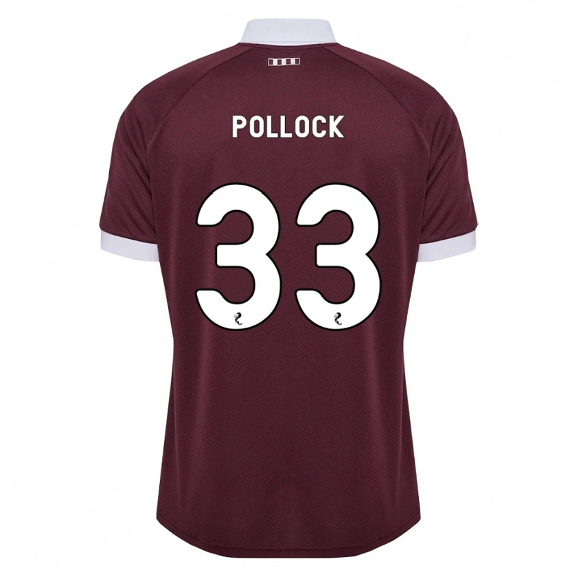 Danxen Bambino Maglia Finlay Pollock #33 Bianco Borgogna Kit Gara Home 2026/27 Maglietta
