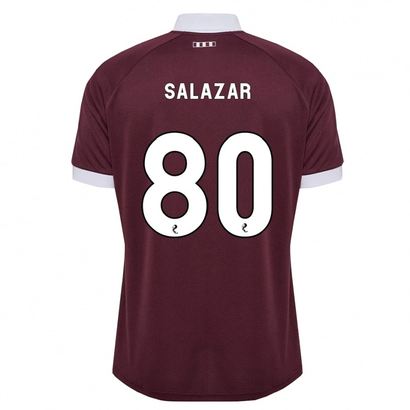 Danxen Bambino Maglia Andrés Salazar #80 Bianco Borgogna Kit Gara Home 2026/27 Maglietta