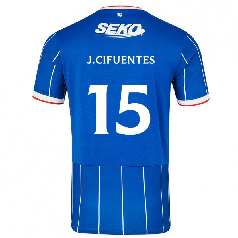Danxen Bambino Maglia José Cifuentes #15 Bianco Rosso Blu Kit Gara Home 2026/27 Maglietta