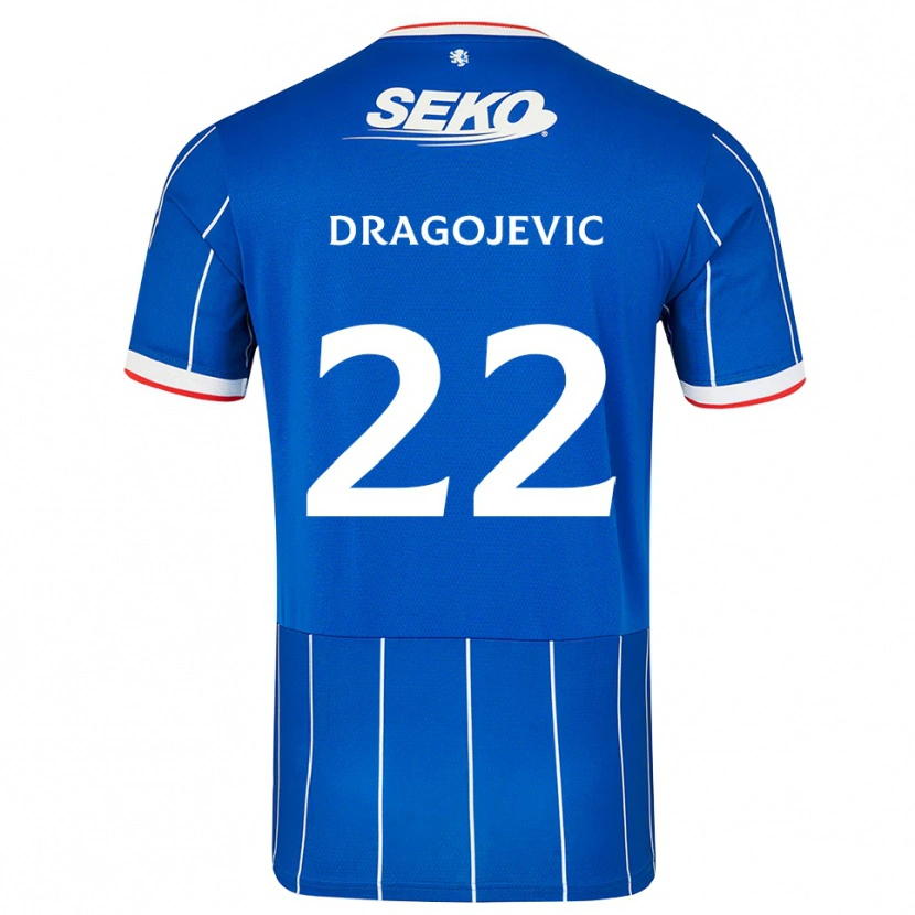Danxen Bambino Maglia Vanja Dragojevic #22 Bianco Rosso Blu Kit Gara Home 2026/27 Maglietta