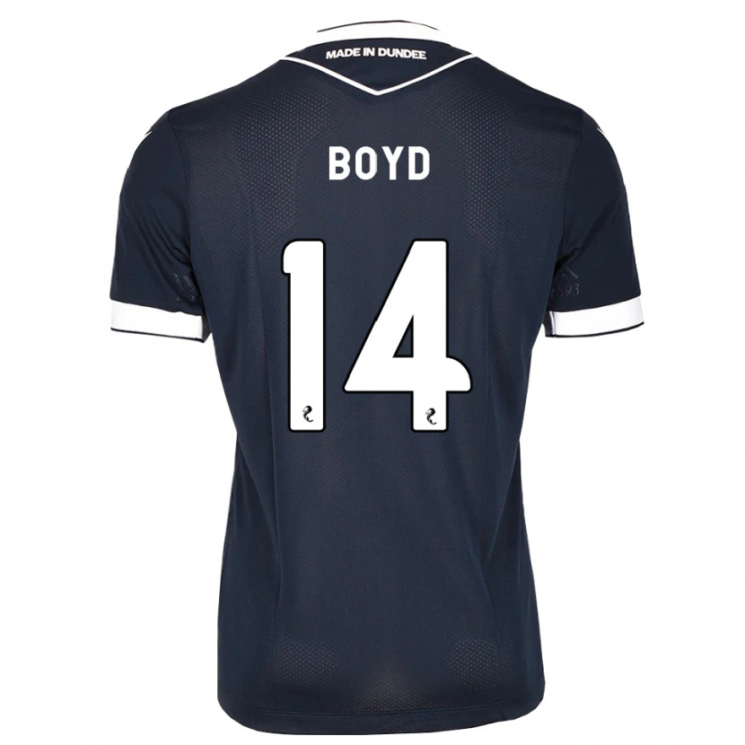 Danxen Bambino Maglia Travis Boyd #14 Bianco Blu Mezzanotte Kit Gara Home 2026/27 Maglietta