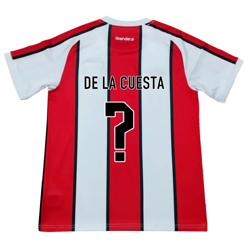 Danxen Bambino Maglia Agustín De La Cuesta #0 Bianco Rosso Nero Kit Gara Away 2026/27 Maglietta