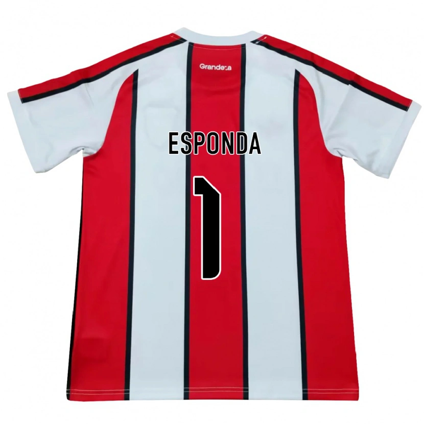 Danxen Bambino Maglia Lara Esponda #1 Bianco Rosso Nero Kit Gara Away 2026/27 Maglietta