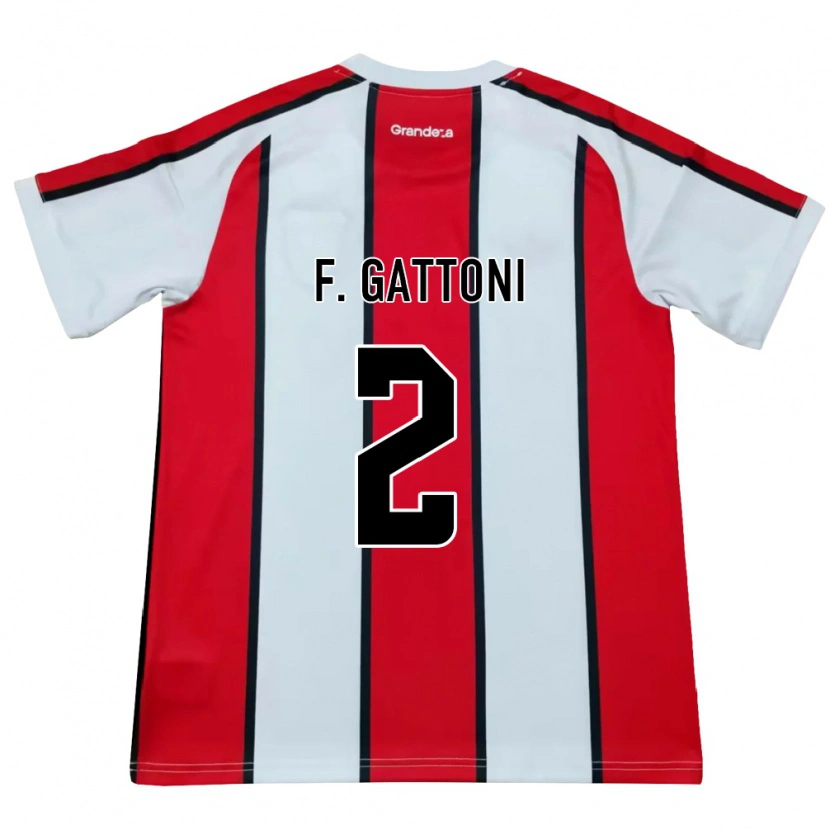 Danxen Bambino Maglia Federico Gattoni #2 Bianco Rosso Nero Kit Gara Away 2026/27 Maglietta