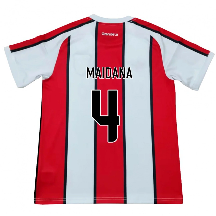 Danxen Bambino Maglia Jonatan Maidana #4 Bianco Rosso Nero Kit Gara Away 2026/27 Maglietta