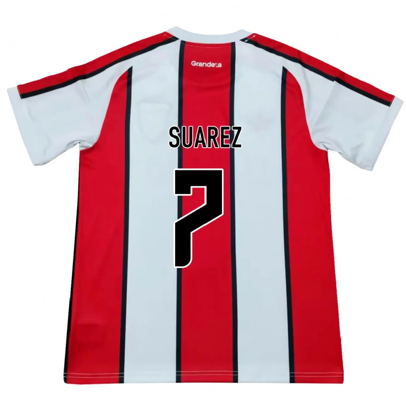 Danxen Bambino Maglia Matias Suarez #7 Bianco Rosso Nero Kit Gara Away 2026/27 Maglietta