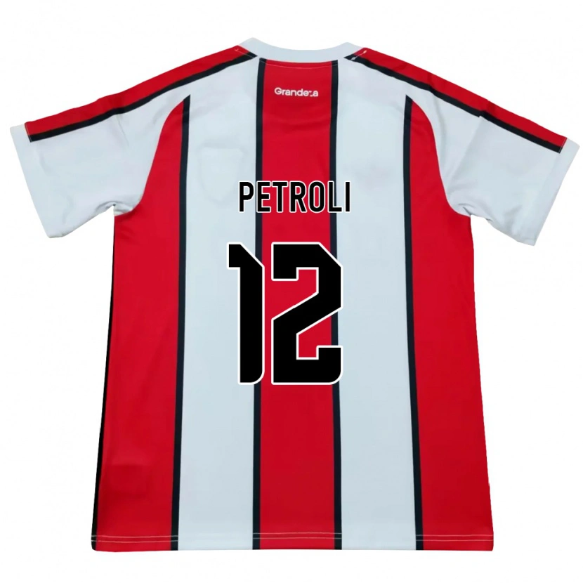 Danxen Bambino Maglia Franco Petroli #12 Bianco Rosso Nero Kit Gara Away 2026/27 Maglietta