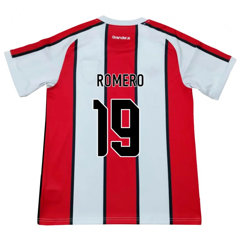 Danxen Bambino Maglia Braian Romero #19 Bianco Rosso Nero Kit Gara Away 2026/27 Maglietta