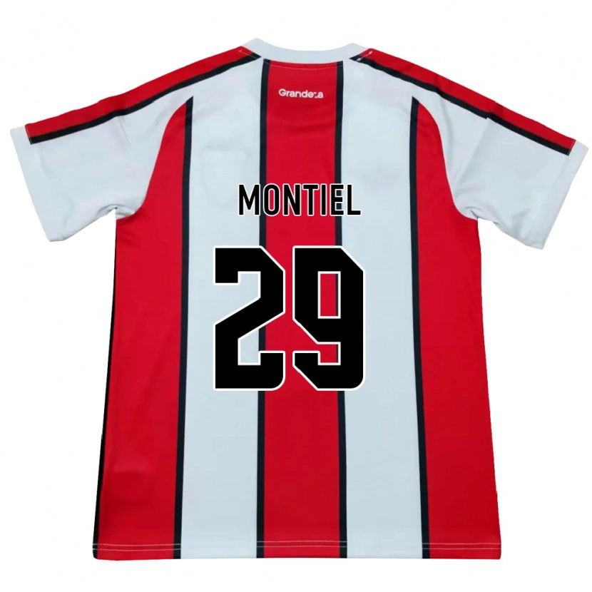 Danxen Bambino Maglia Gonzalo Montiel #29 Bianco Rosso Nero Kit Gara Away 2026/27 Maglietta