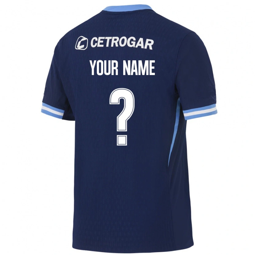 Danxen Bambino Maglia Il Tuo Nome #0 Blu Reale Azzurro Chiaro Bianco Kit Gara Away 2026/27 Maglietta