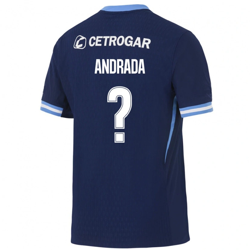 Danxen Bambino Maglia Luca Andrada #0 Blu Reale Azzurro Chiaro Bianco Kit Gara Away 2026/27 Maglietta