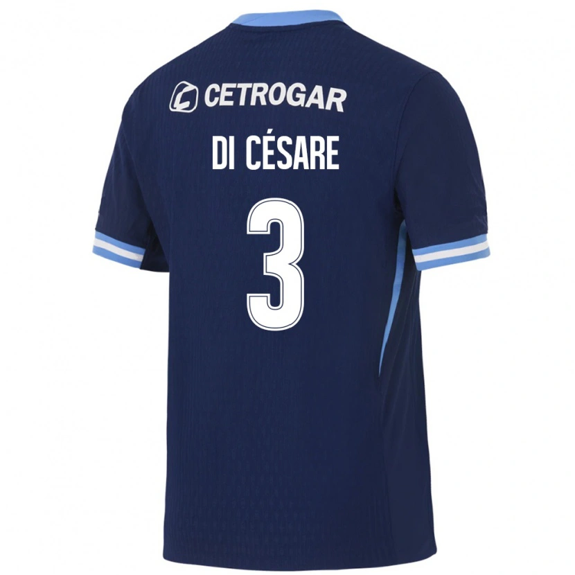 Danxen Bambino Maglia Marco Di Césare #3 Blu Reale Azzurro Chiaro Bianco Kit Gara Away 2026/27 Maglietta