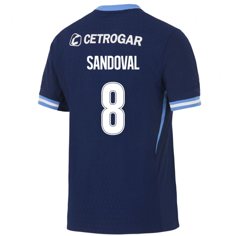 Danxen Bambino Maglia Micaela Sandoval #8 Blu Reale Azzurro Chiaro Bianco Kit Gara Away 2026/27 Maglietta
