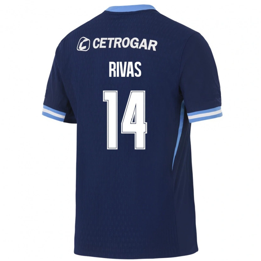 Danxen Bambino Maglia Lautaro Rivas #14 Blu Reale Azzurro Chiaro Bianco Kit Gara Away 2026/27 Maglietta