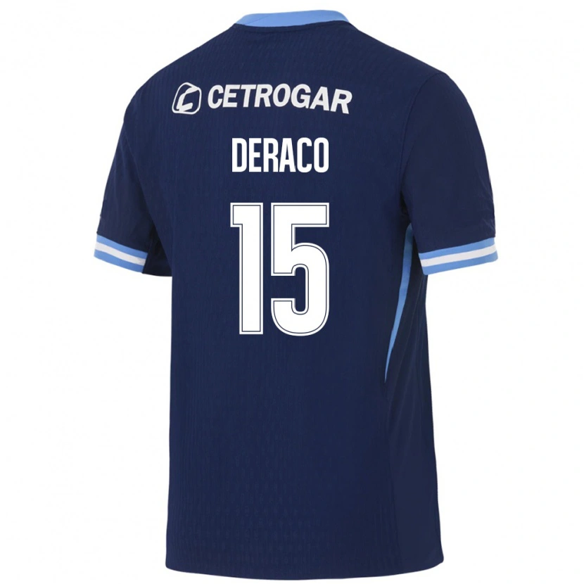 Danxen Bambino Maglia Dante Deraco #15 Blu Reale Azzurro Chiaro Bianco Kit Gara Away 2026/27 Maglietta