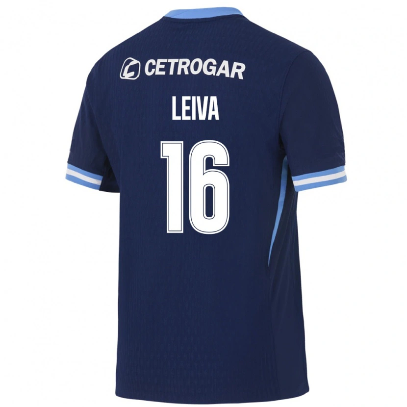 Danxen Bambino Maglia Gonzalo Leiva #16 Blu Reale Azzurro Chiaro Bianco Kit Gara Away 2026/27 Maglietta