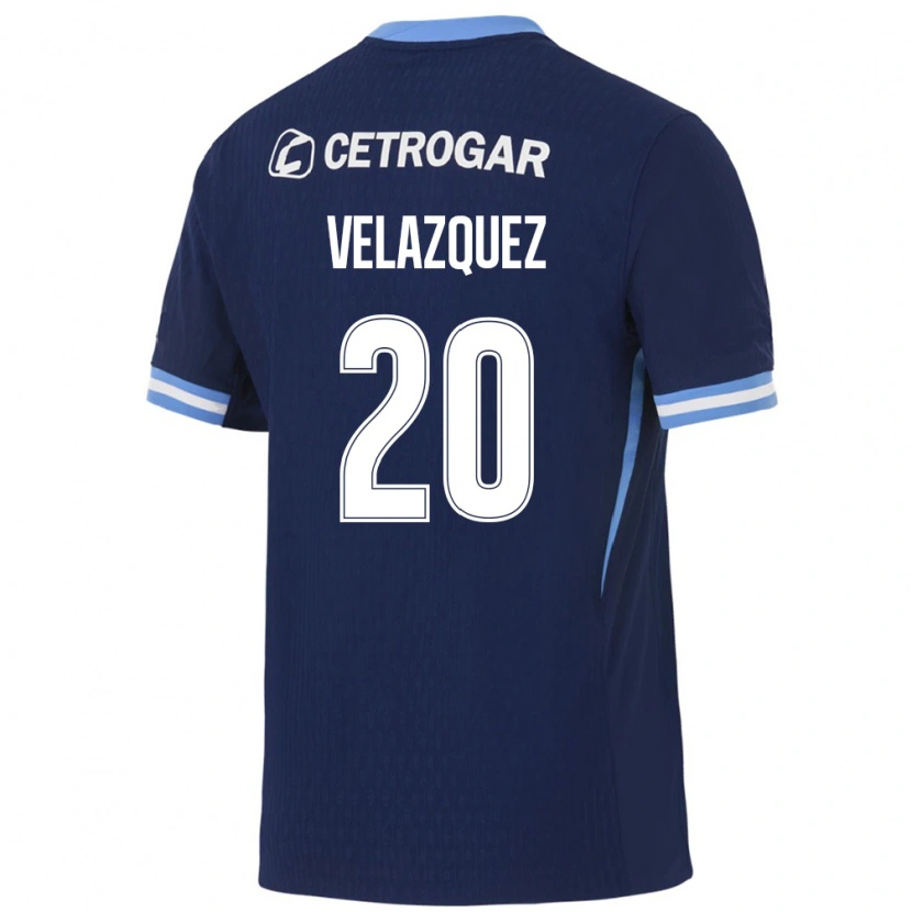 Danxen Bambino Maglia Joán Velazquez #20 Blu Reale Azzurro Chiaro Bianco Kit Gara Away 2026/27 Maglietta