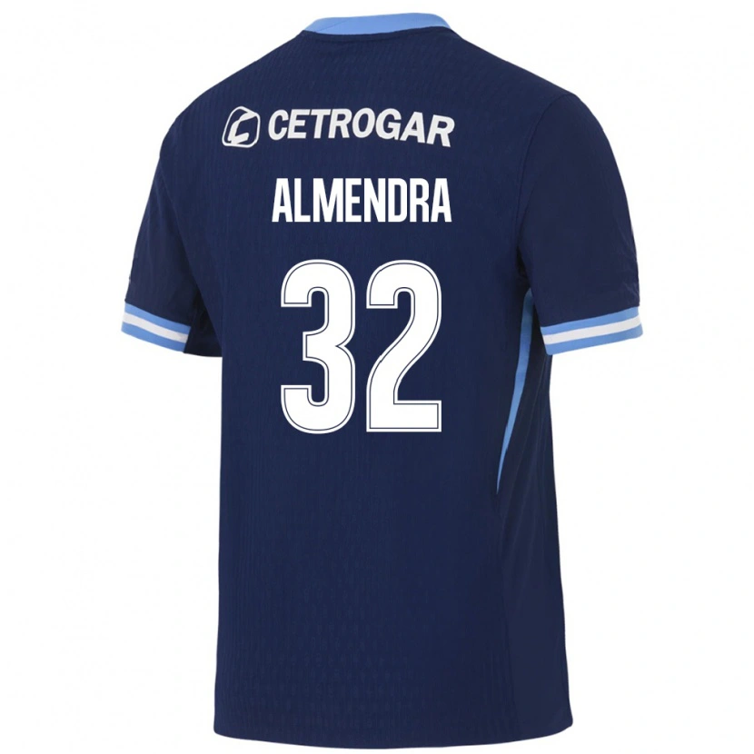 Danxen Bambino Maglia Agustin Almendra #32 Blu Reale Azzurro Chiaro Bianco Kit Gara Away 2026/27 Maglietta
