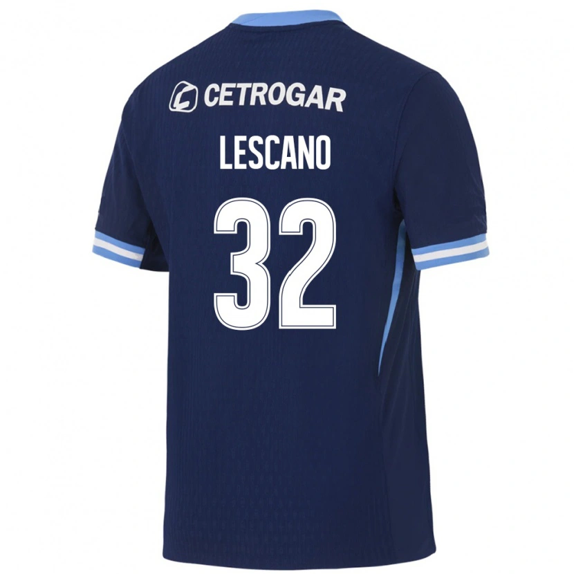 Danxen Bambino Maglia Macarena Lescano #32 Blu Reale Azzurro Chiaro Bianco Kit Gara Away 2026/27 Maglietta