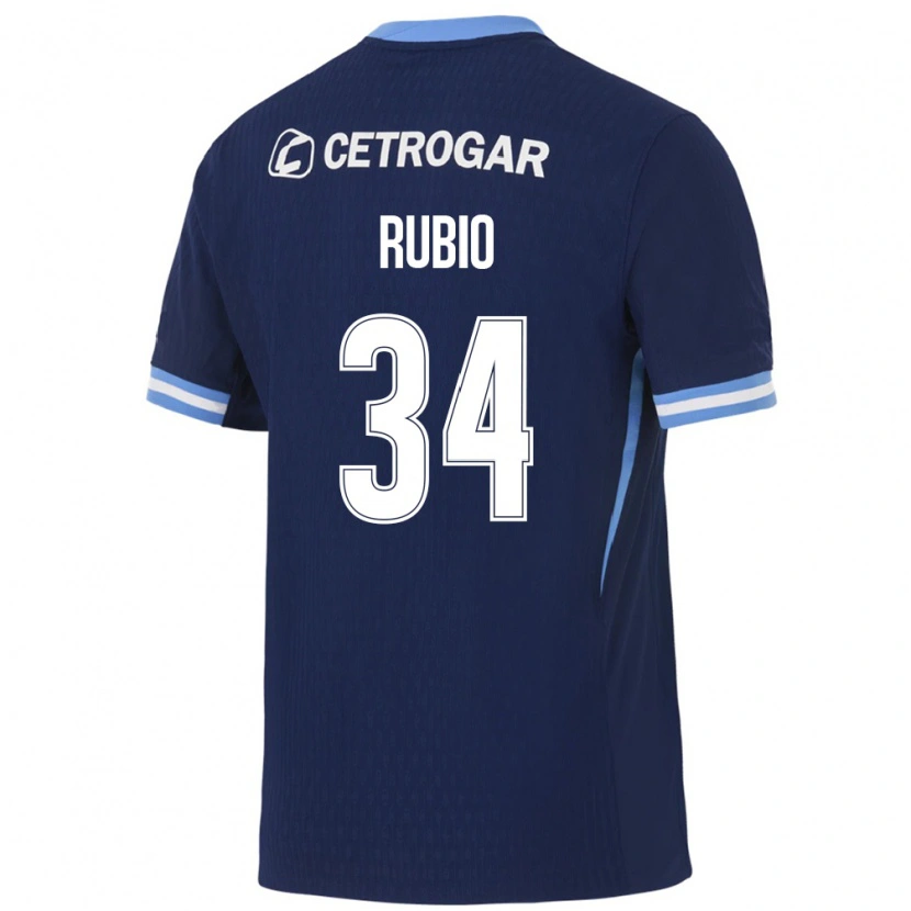 Danxen Bambino Maglia Tobías Rubio #34 Blu Reale Azzurro Chiaro Bianco Kit Gara Away 2026/27 Maglietta