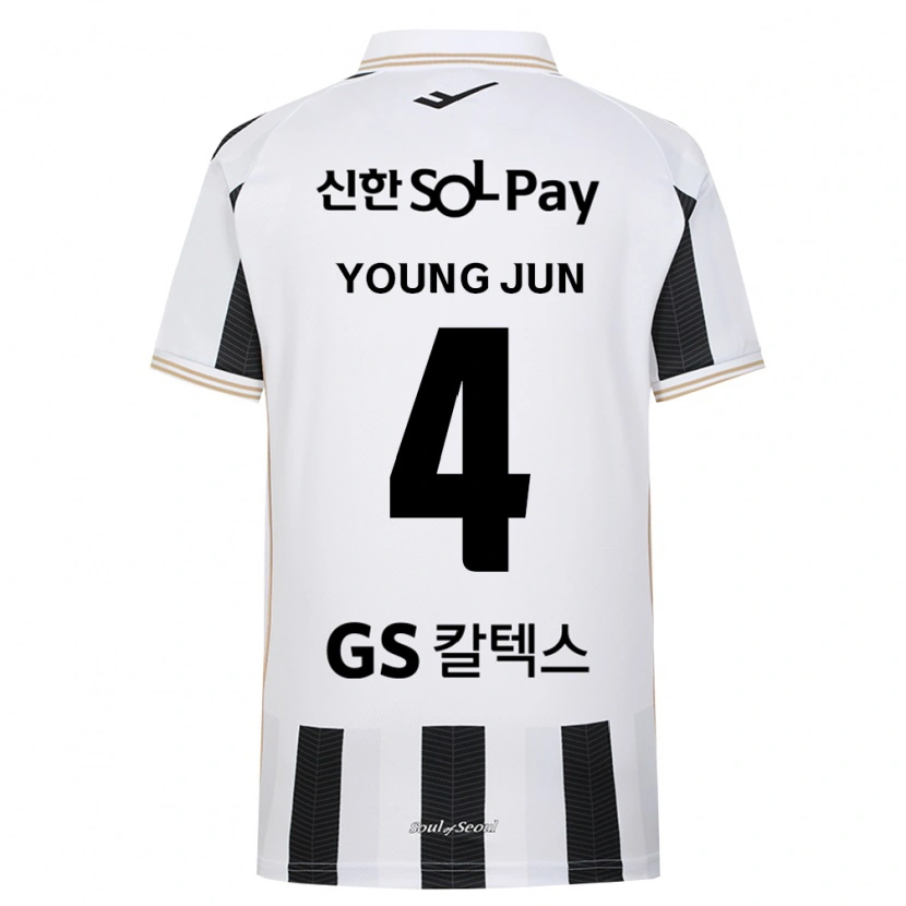 Danxen Bambino Maglia Young-Jun Lee #4 Bianco Nero Kit Gara Away 2026/27 Maglietta