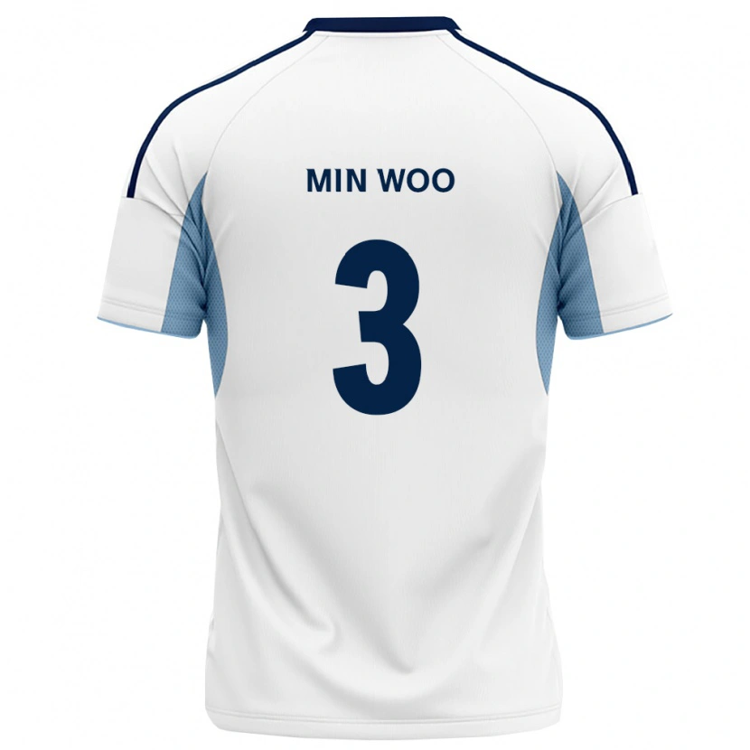 Danxen Bambino Maglia Min-Woo Kang #3 Blu Reale Bianco Kit Gara Away 2026/27 Maglietta