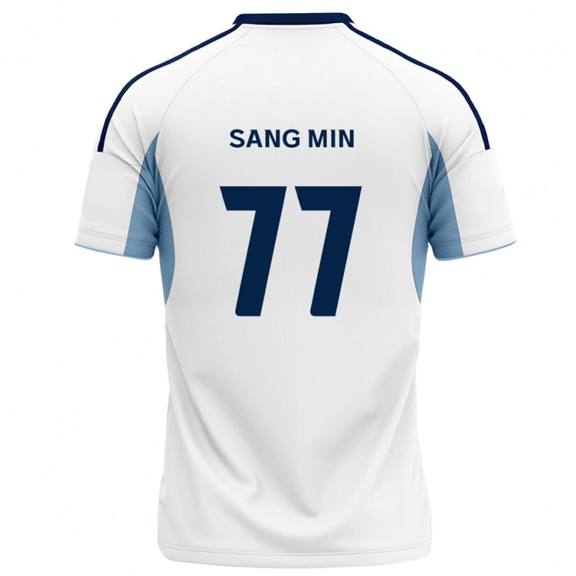 Danxen Bambino Maglia Sang-Min Sim #77 Blu Reale Bianco Kit Gara Away 2026/27 Maglietta
