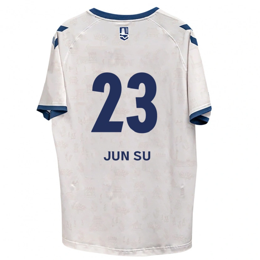 Danxen Bambino Maglia Jun-Su Ahn #23 Blu Reale Bianco Kit Gara Away 2026/27 Maglietta